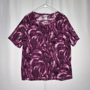 Fashion Bug 90s Mesh Top Women 18/20 Purple Short Sleeve Whimsigoth Fairy Grunge